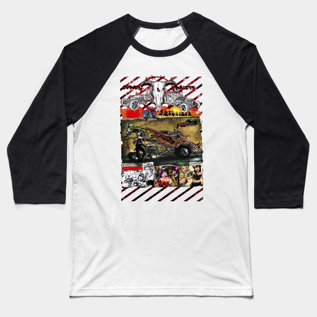 curves and bullets "bloody saphos" funny car Baseball T-Shirt by Roloworld nyc